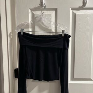 Olive & Oak Black Ribbed Top